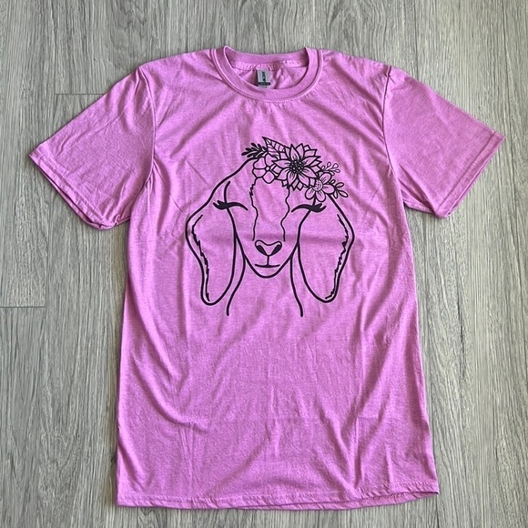 Lavender and Black Spring Flower Graphic Tee - Picture 1 of 5
